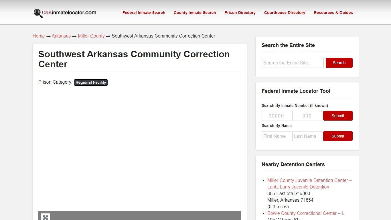 Southwest Arkansas Community Correction Center | USA Inmate Locator